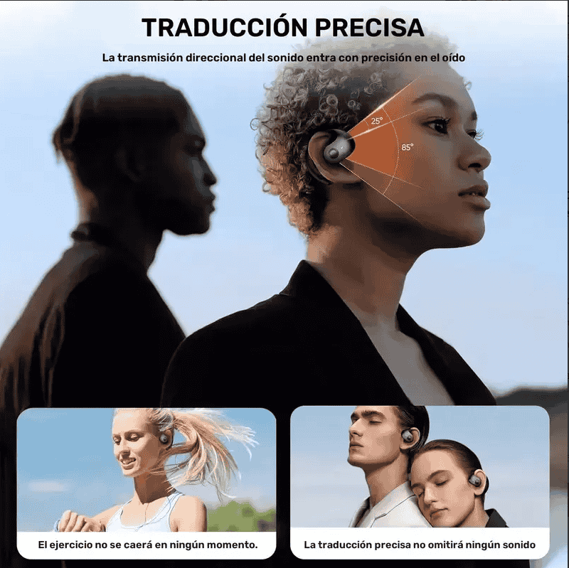 Audífonos traductores en uso