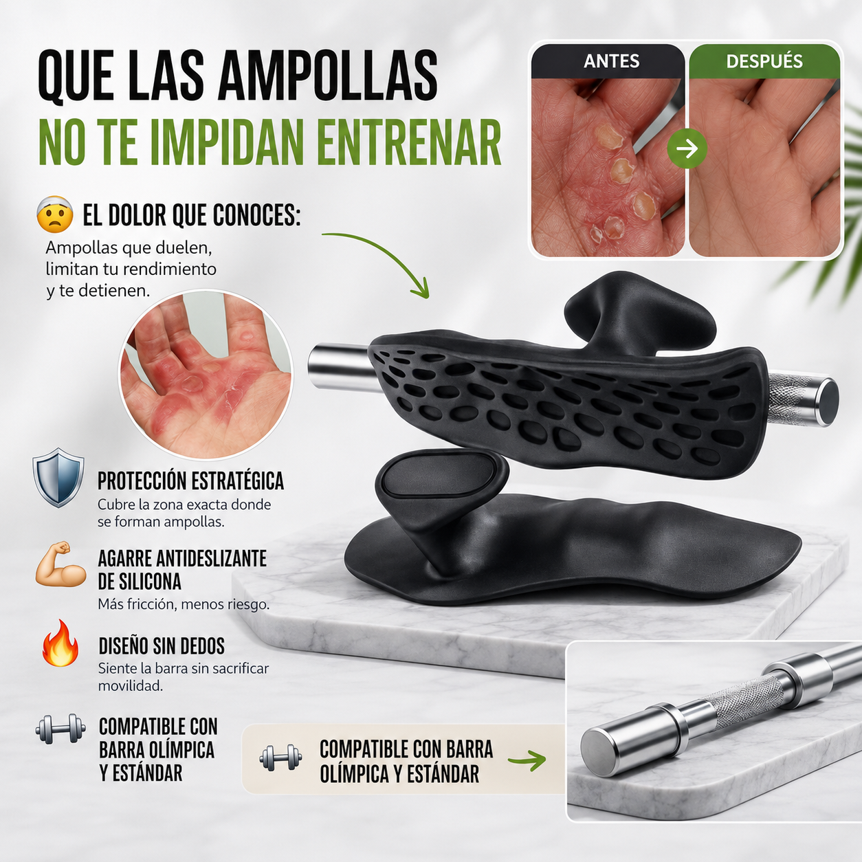 Agarres Para Gym PRO / Anti ampollas /Antidesilesante